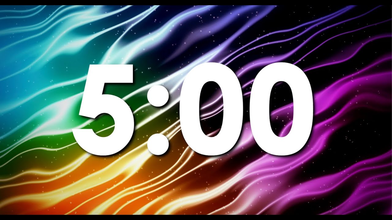 5 minute timer with music for the classroom.
