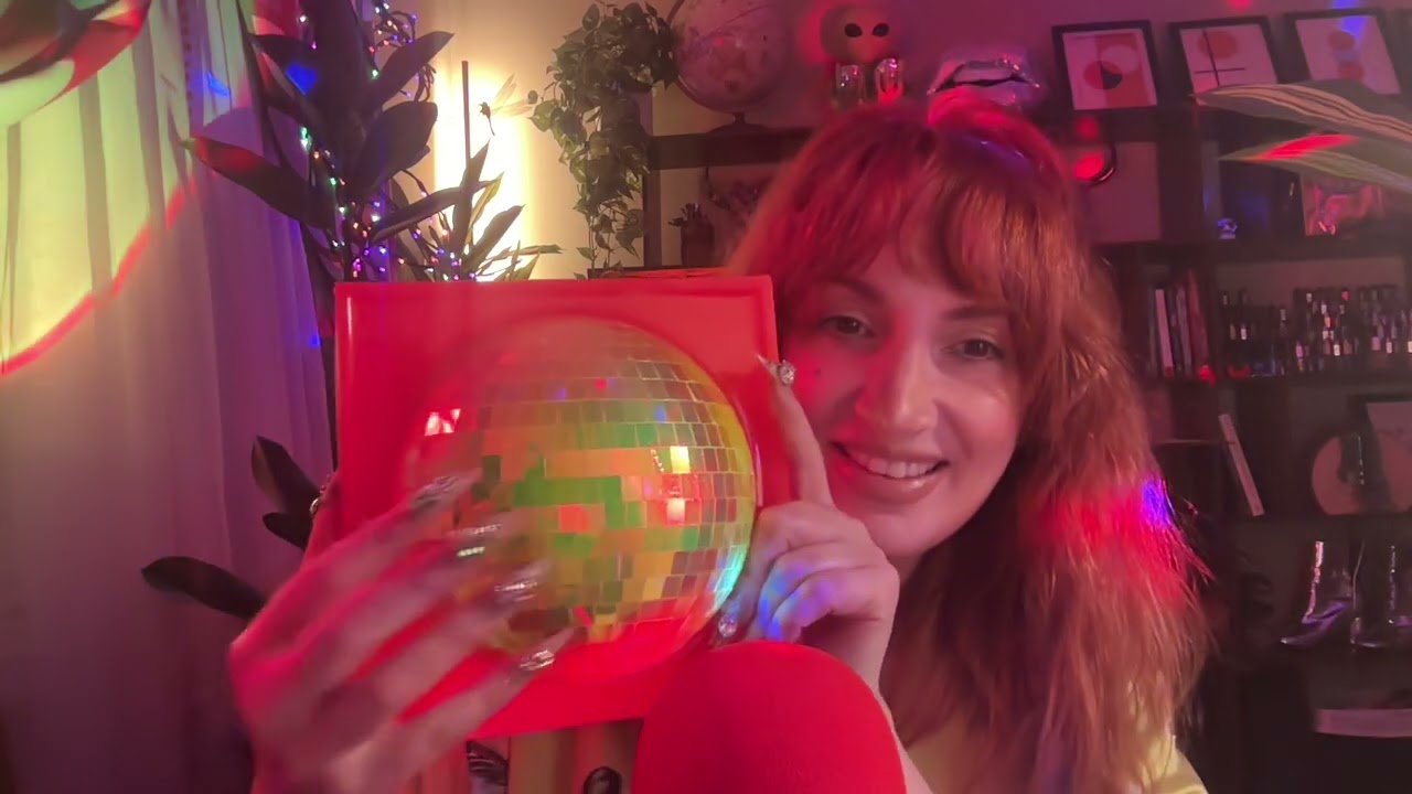 ASMR Disco Ball Tapping and Scratching w/ Long Nails (Light Whispers)