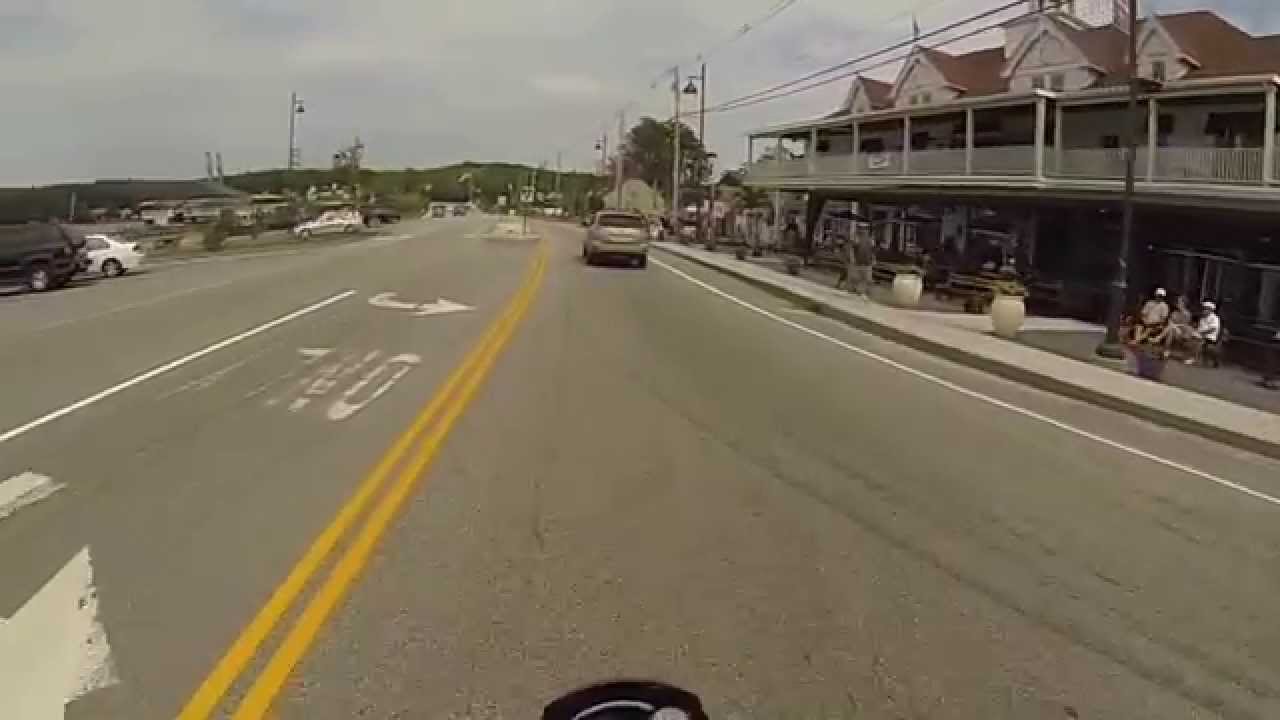Naples, Maine. Riding through with the GoPro camera on the Triumph Bonneville