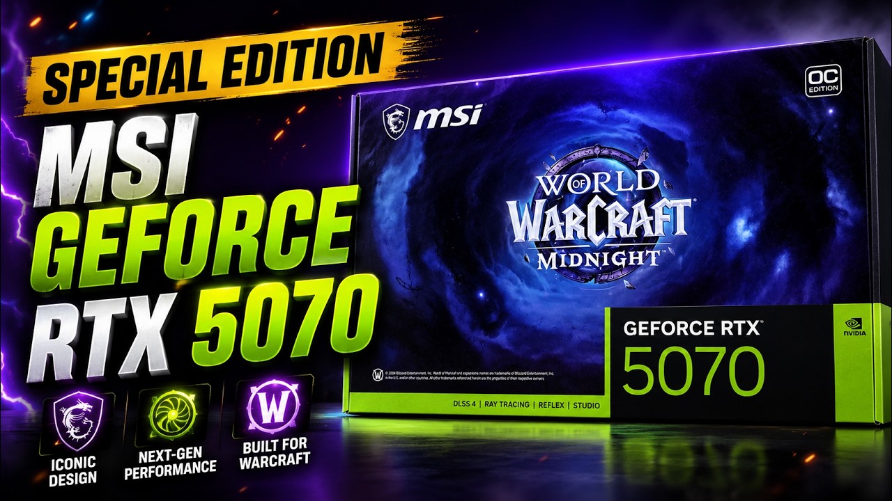 MSI GeForce RTX 5070 World of Warcraft: Midnight - Special Edition Graphics Card Looks SO Good!