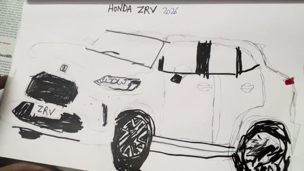 How to draw Honda Zrv hybrid|| Drawing 2026 hybrid car