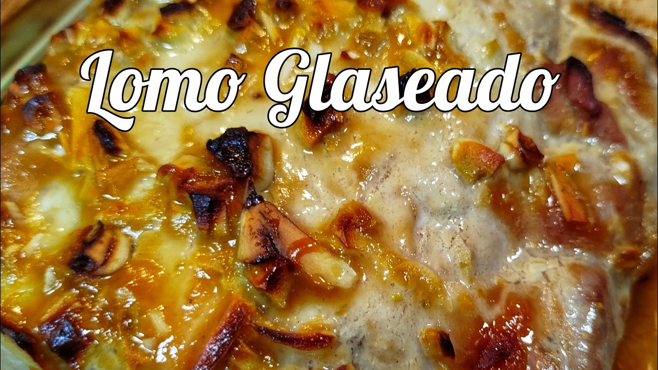 Lomo de Cerdo Glaseado con Miel, Mostaza y Naranja + Patatas Asadas |, Receta Fácil y Jugosa