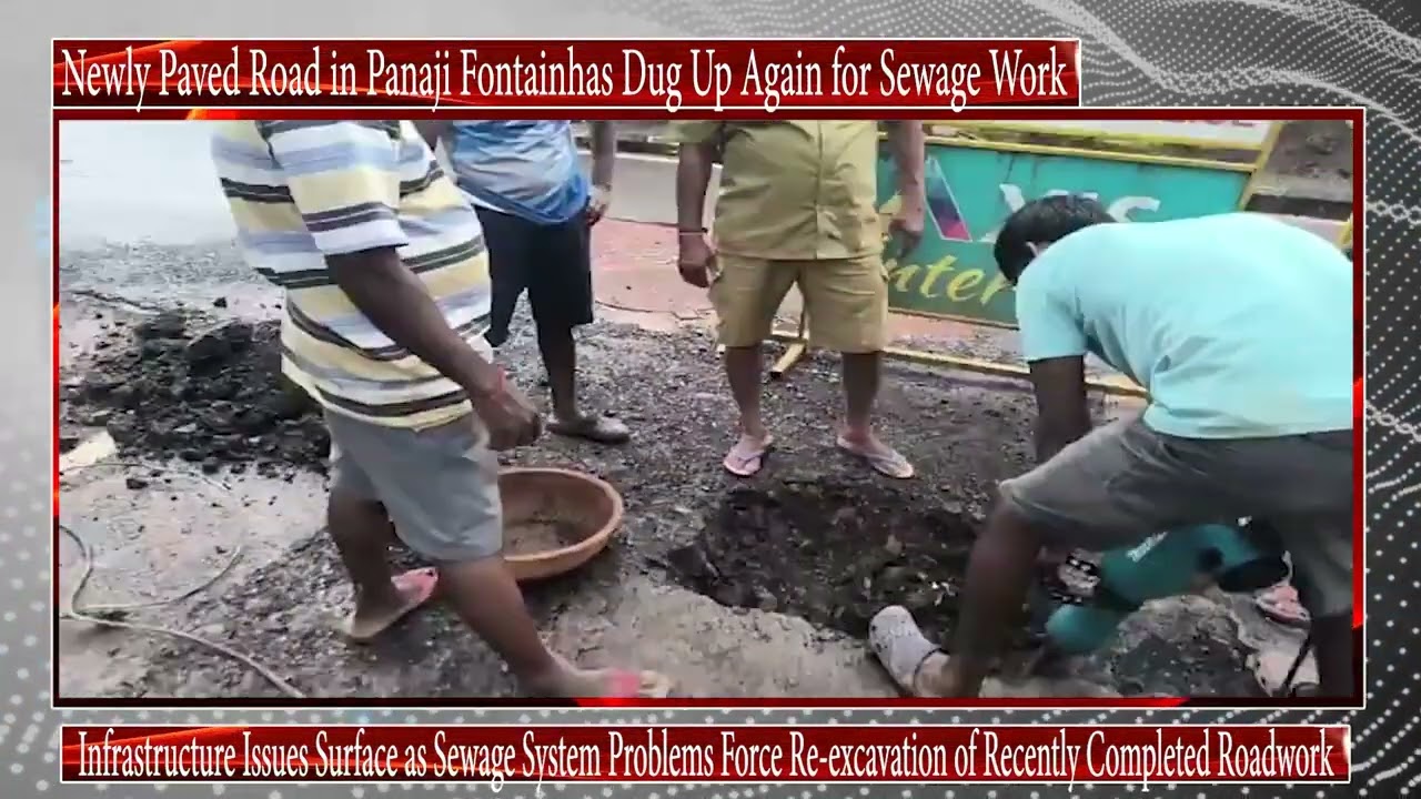 Newly Paved Road in Panaji Fontainhas Dug Up Again for Sewage Work.