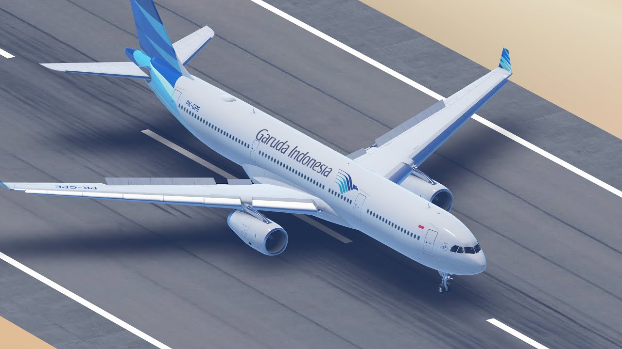 Garuda Indonesia Airbus A330-300 landing BKK/VTBS RWY 02R (Infinite Flight)