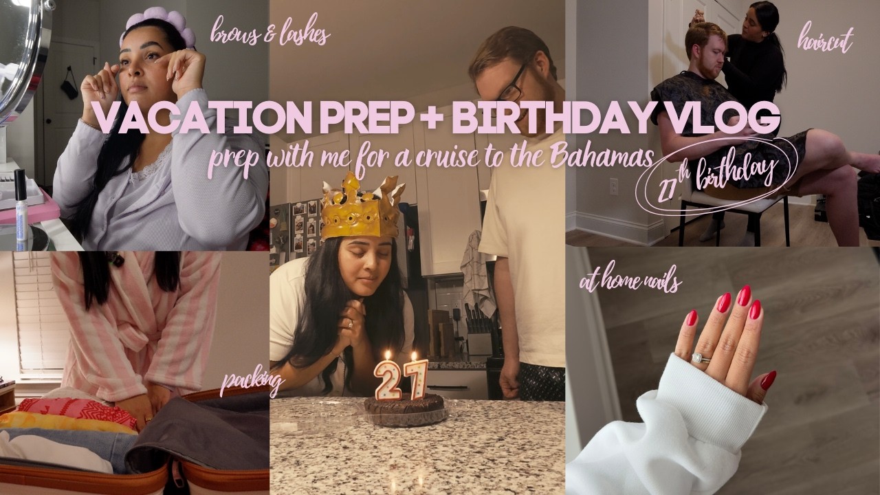 birthday vlog: cruise & beauty prep for vacation, 1st PR package, flying to miami