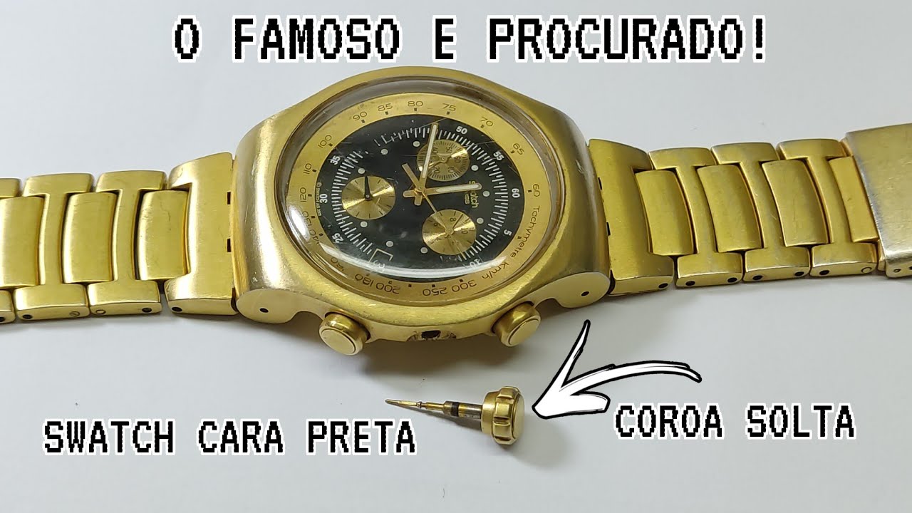 RELÓGIO SWATCH CARA PRETA COM A COROA SOLTA!! VAMOS DE REPARO!!