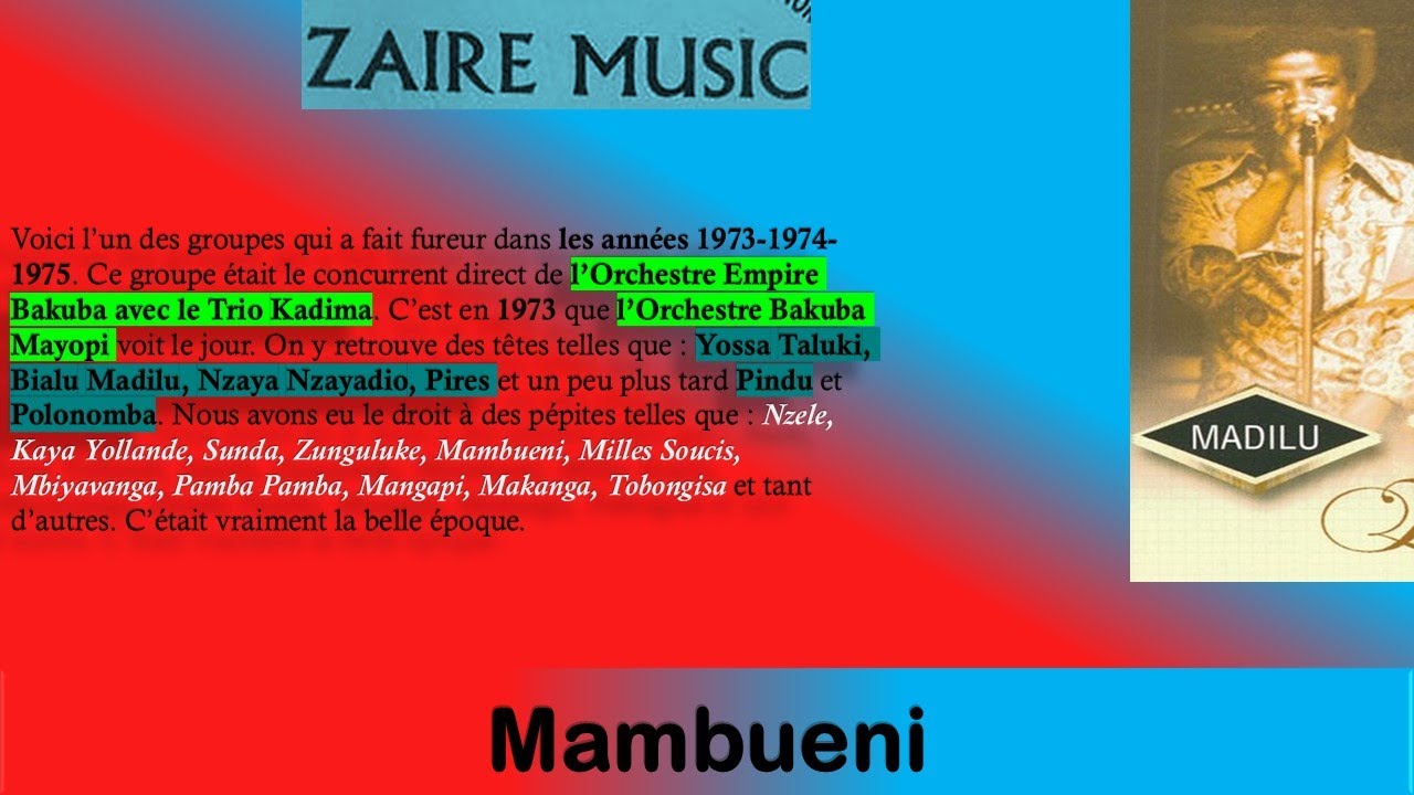 Mambueni 1&2 Une Des Pièces Très Rares de Bialu Madilu dit Jean de Dieu & Orchestre Bakuba Mayopi
