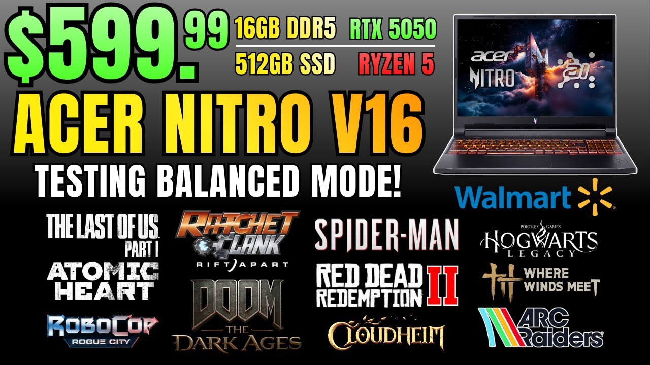 Acer Nitro V16 AI (RTX 5050) | Testing 15 Modern Games in Balanced Mode!