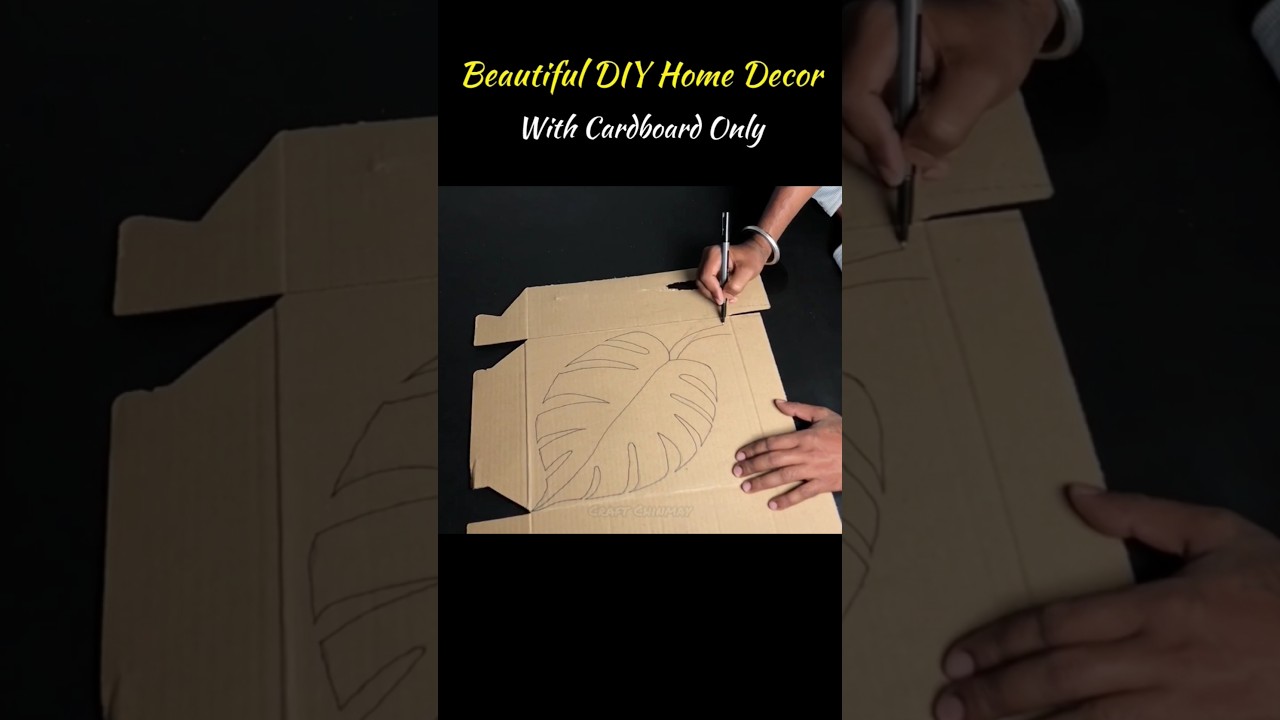 Beautiful DIY Wall Decor With Cardboard ✨ | Easy & Aesthetic  #shorts #diy #walldecor #homedecor