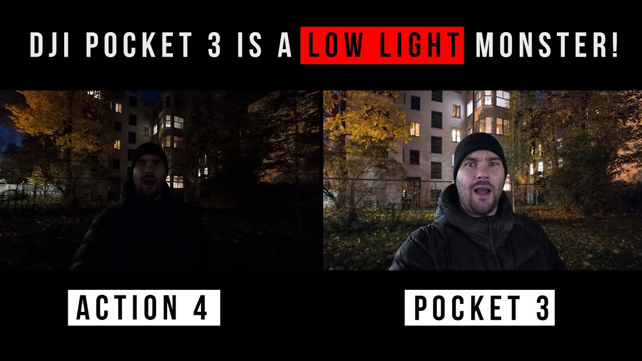 DJI Pocket 3 vs DJI Action 4 in LOW LIGHT