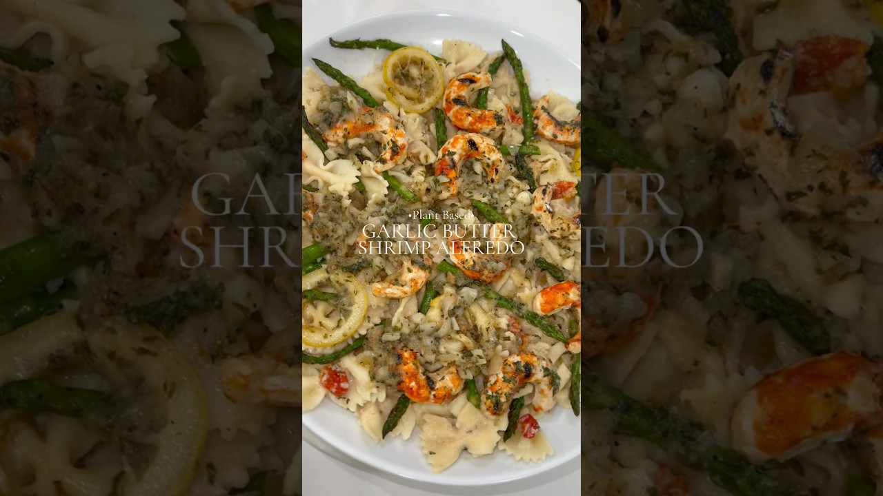 @MYALCHE Plant Based Garlic Butter Shrimp Alfredo Pasta