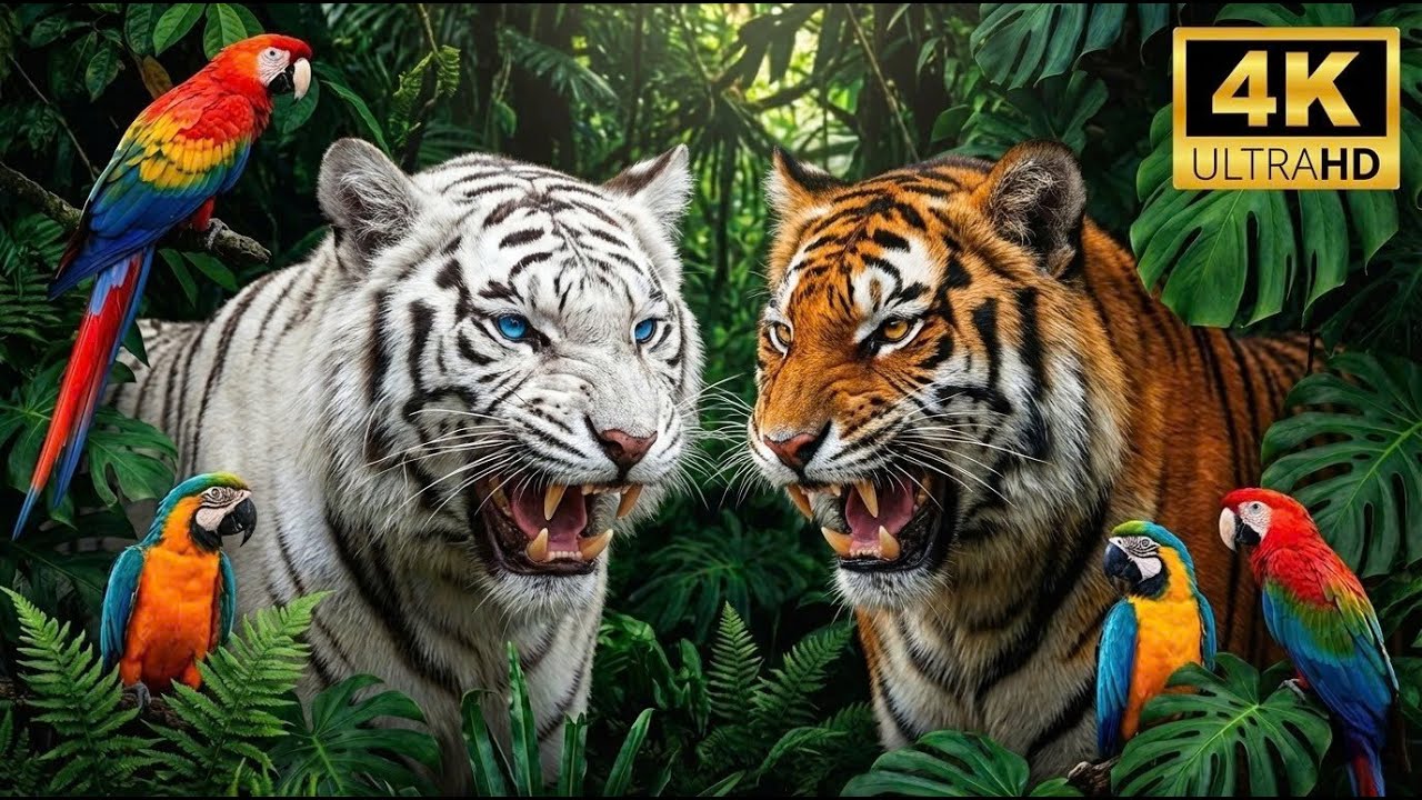 Wild Jungle Adventure: Tiger, Gorilla & Komodo Dragon | 4K Nature Documentary | Nature Sounds
