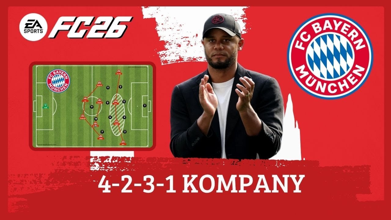 Компани 4-2-3-1 Бавария Мюнхен EA FC 26 |Тактика|