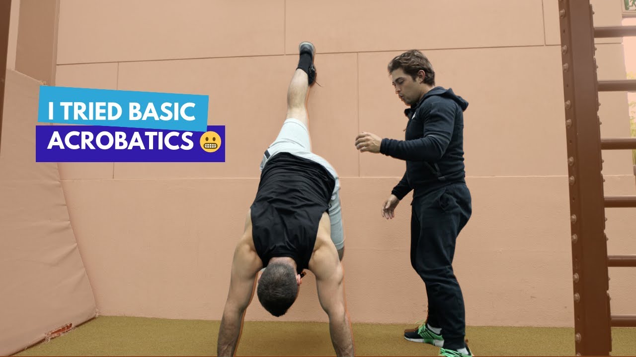 Learning the basics of acrobatics #gym #acrobatics #fitdad