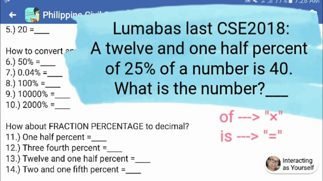 PERCENTAGE made easy for Civil Service Exam [MATH]