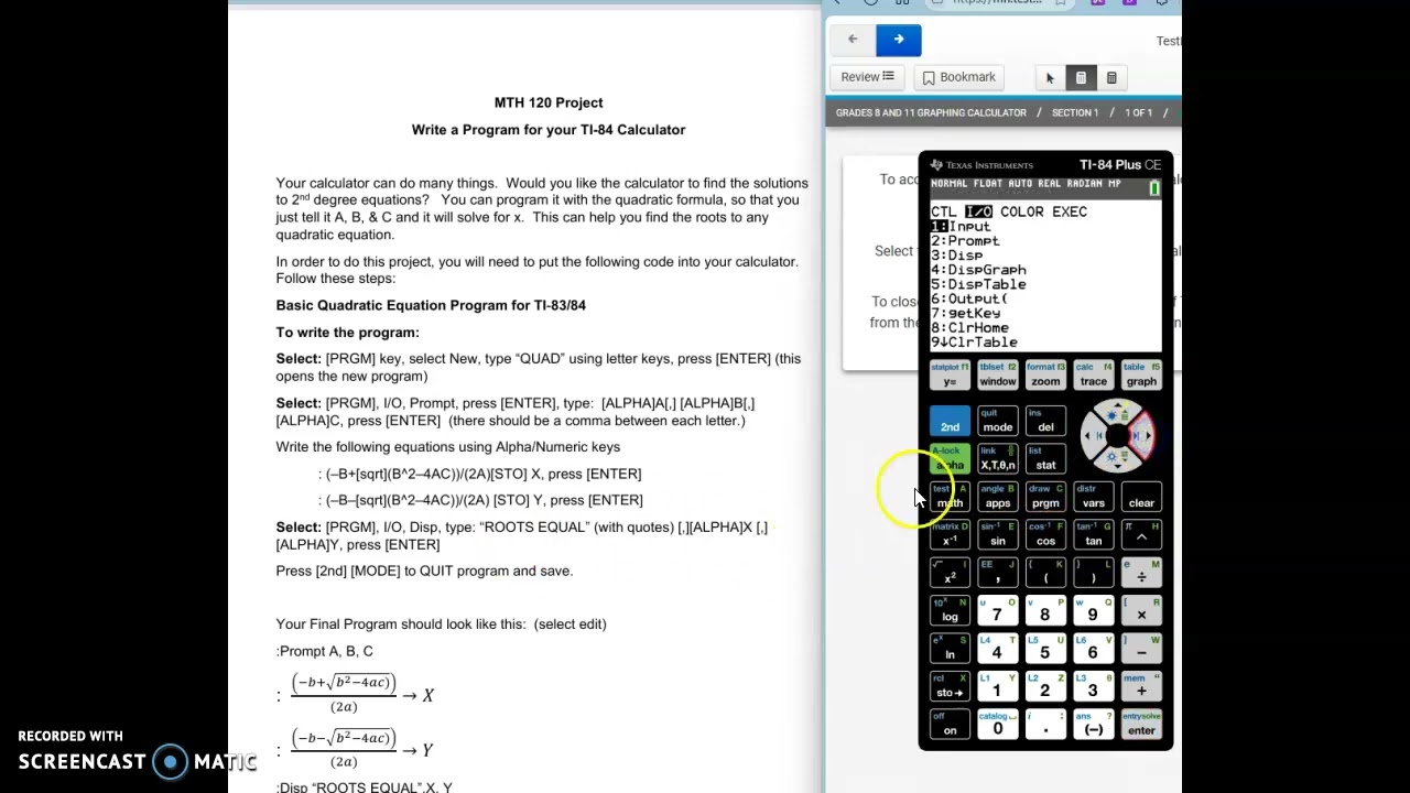 How to Program the quadratic formula into your calculator