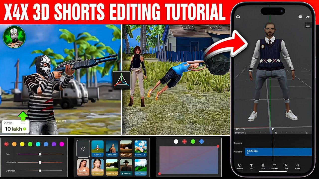 How to Edit Like @X4X_777🔥 | Free Fire 3D Animation Tutorial (Prisma 3D) 😱