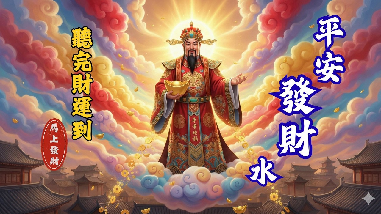 【平安發財水】2026 馬年開運｜初一十五靜心招財神曲｜對齊財富頻率，啟動內在豐盛｜甘露祈福系列 (Feat. 禪境AI)