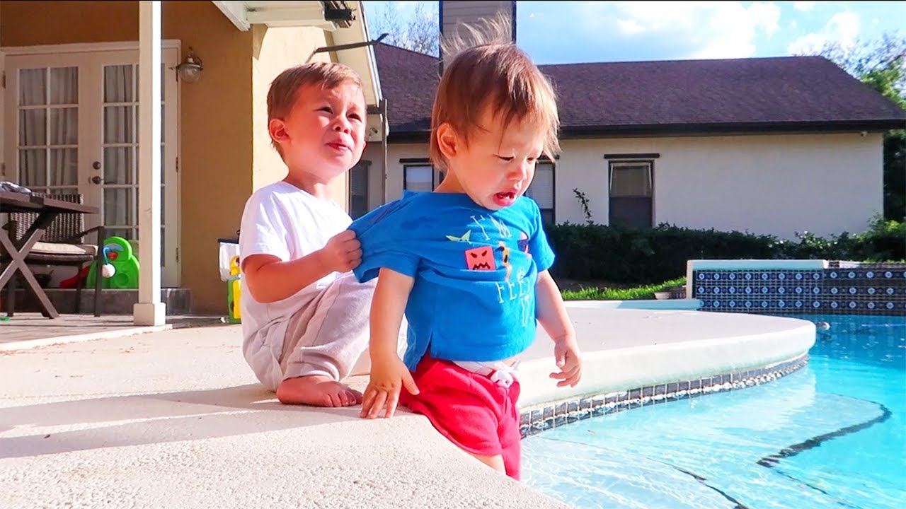 Toddler Saves Baby Brother From Pool! (super cute)
