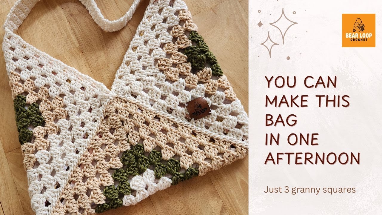 How to make a GRANNY SQUARE BAG| Step by step tutorial| BEGINNER Friendly