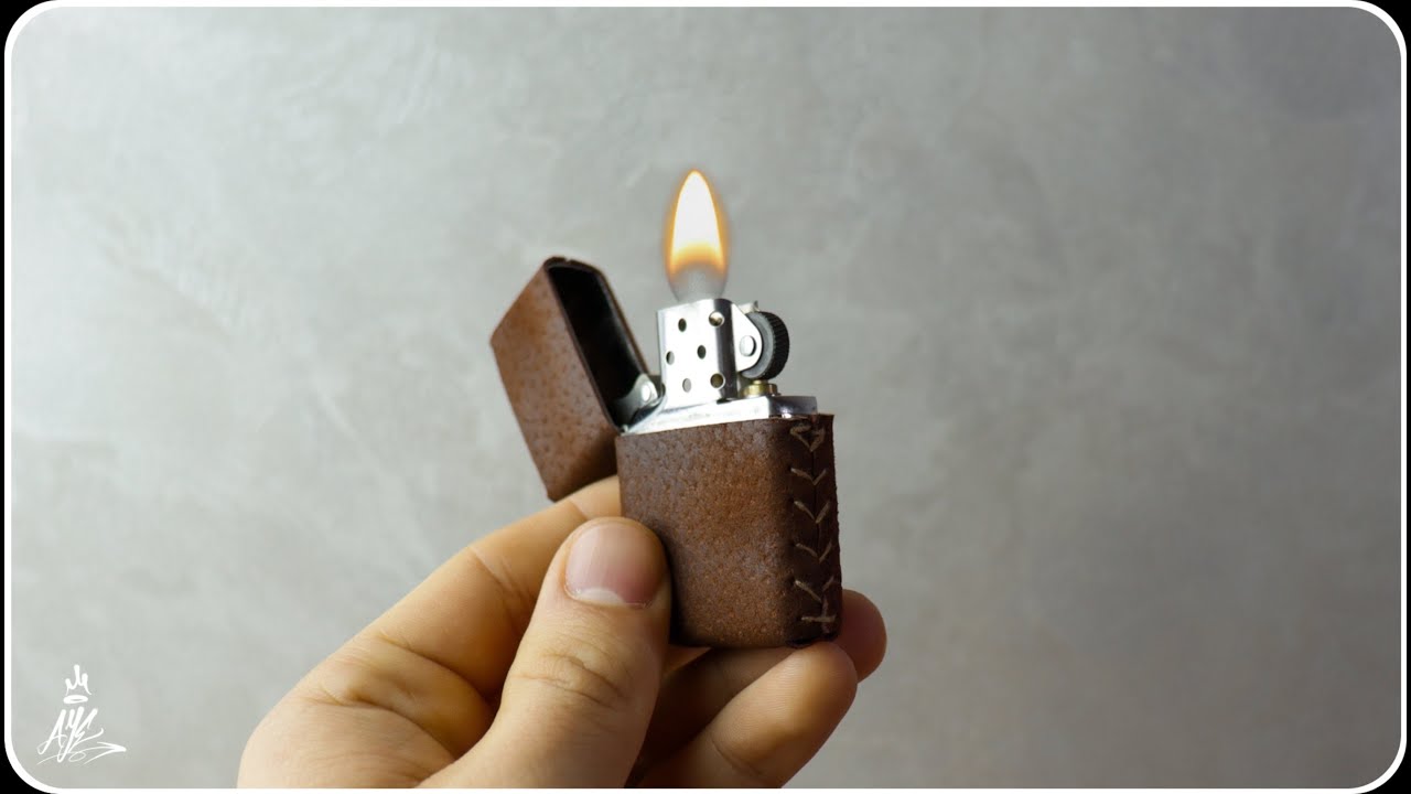 Making Leather  Zippo lighter case - Leather craft
