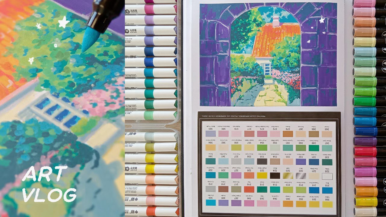 Drawing with Acrylic Markers/ Studio Ghibli Scenes Redraw