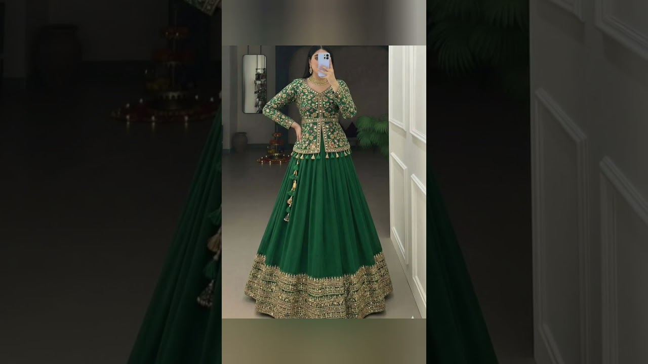 new design lehenga with crop top design #fashion #shortvideo