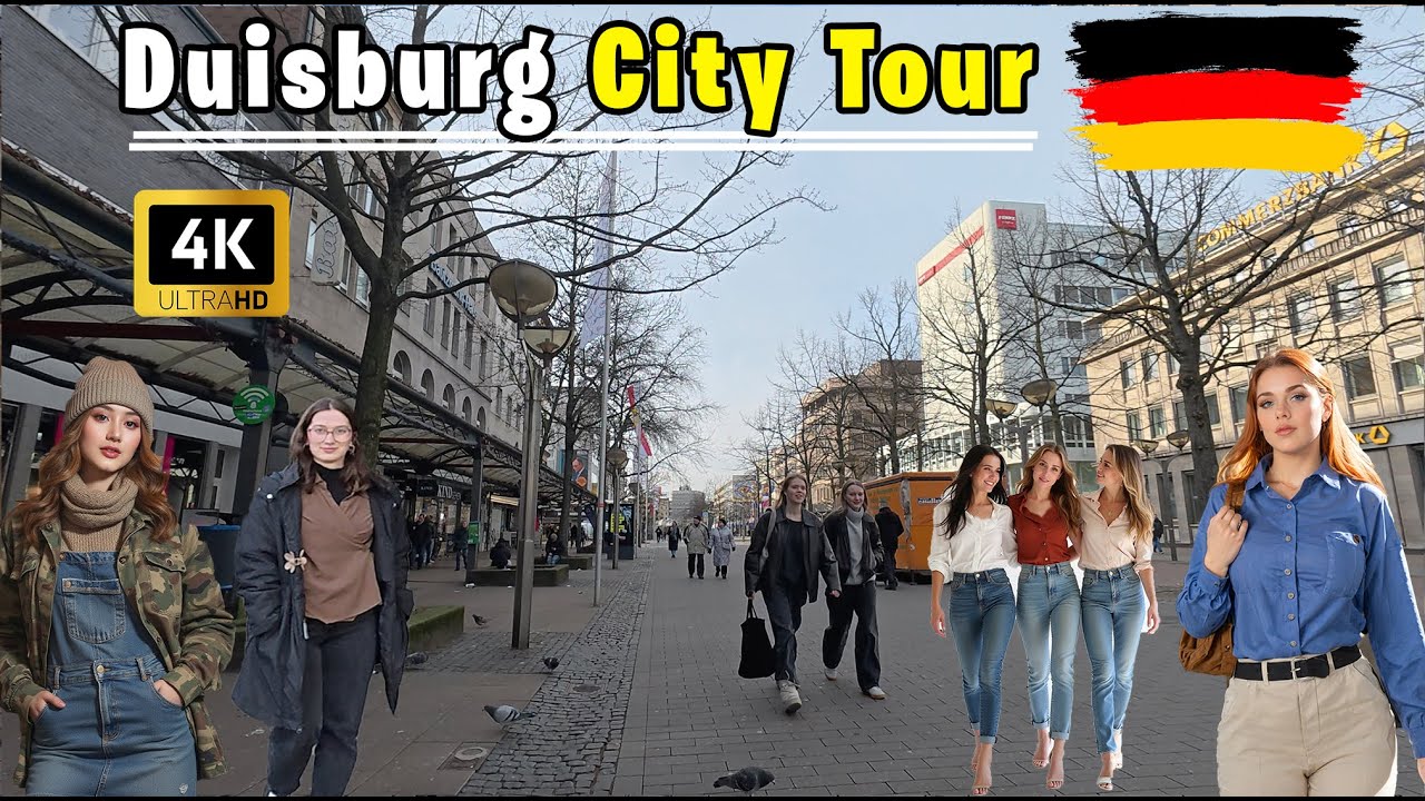 Duisburg City Tour Germany 🇩🇪 | Duisburg 4k Walking Tour | City Center & Streets Exploration