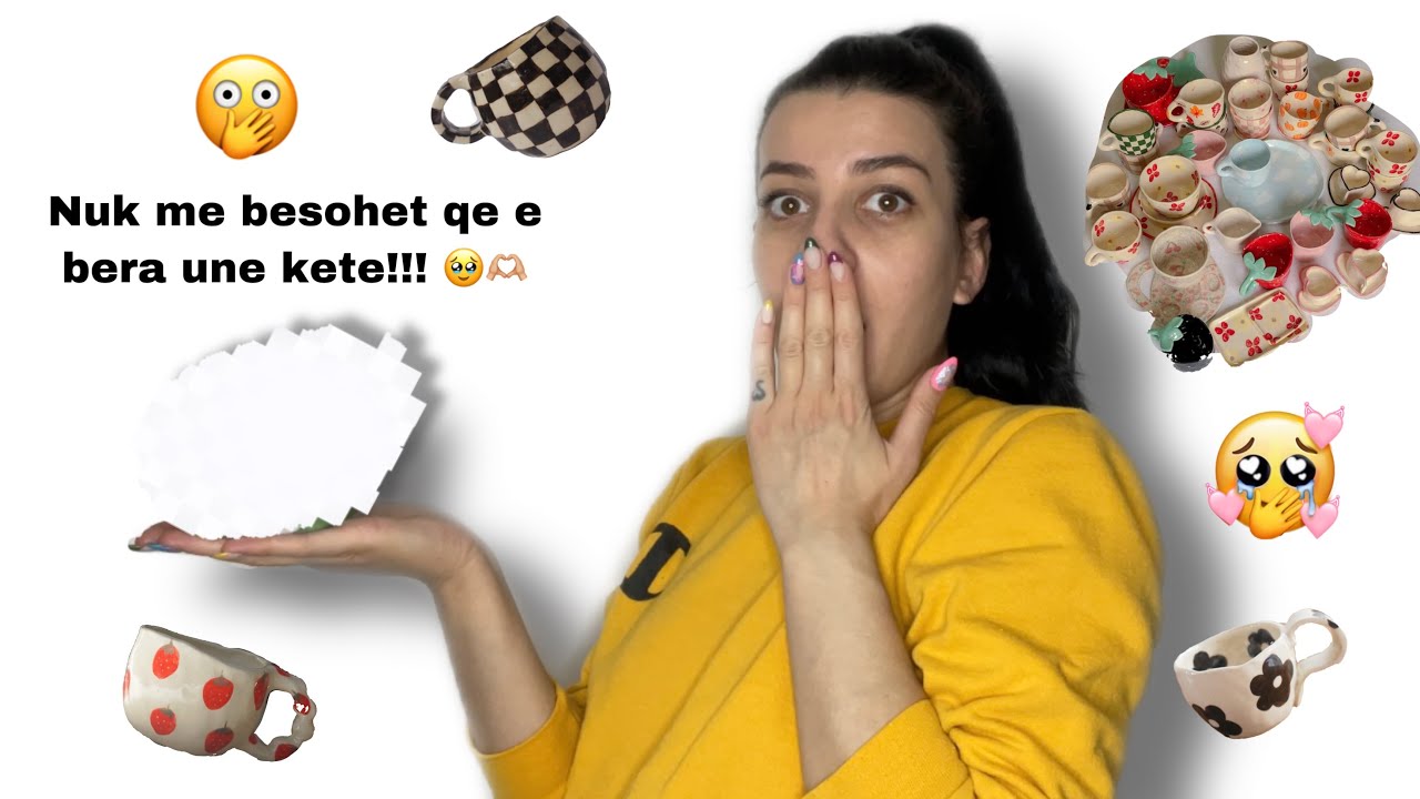 DIY 🎥// Bera nje vazo qeramike ne shtepi 😍 Ceramic Vase at home 🏡, no kiln or wheel required* 💚