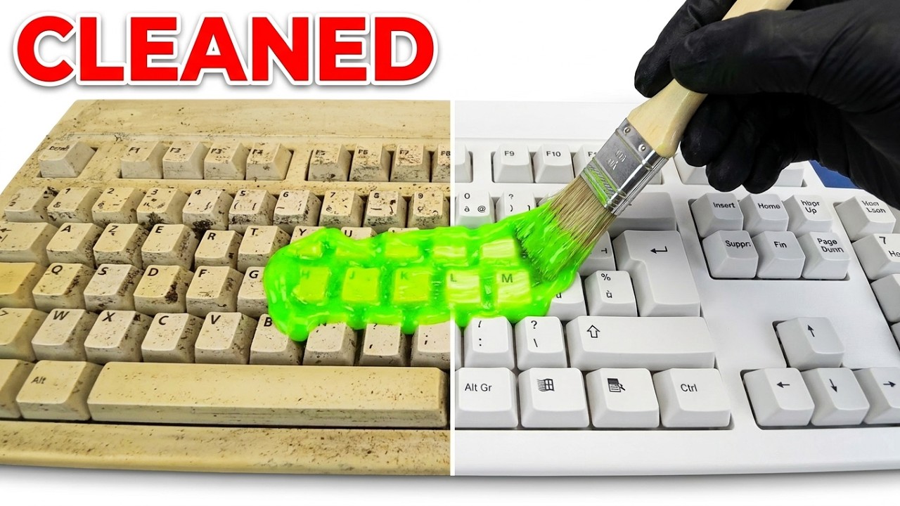 Yellowed Keyboard Restoration - Windows 95 Retrobright - ASMR