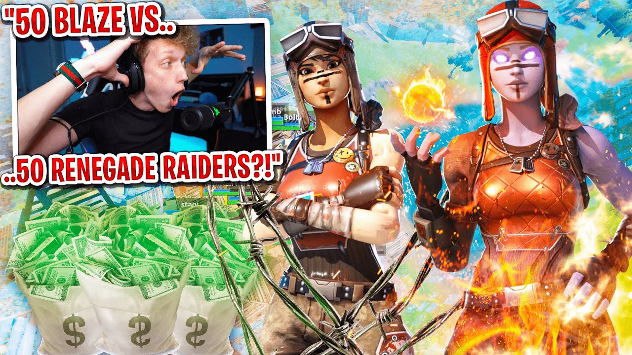 I got 50 BLAZE vs 50 RENEGADE RAIDERS to scrim for $100 in Fortnite... (most INTENSE ending)