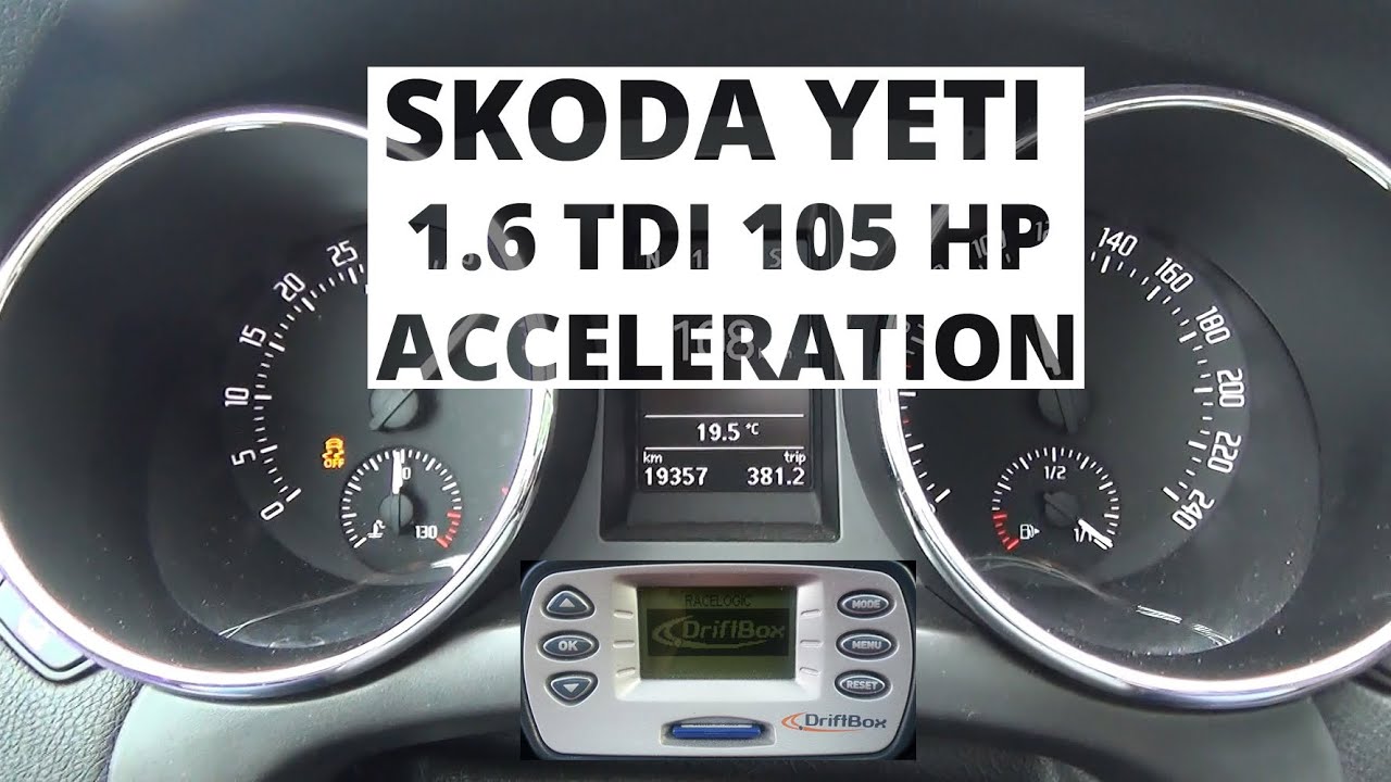 Skoda Yeti 1.6 TDI 105 hp - acceleration 0-100 km/h