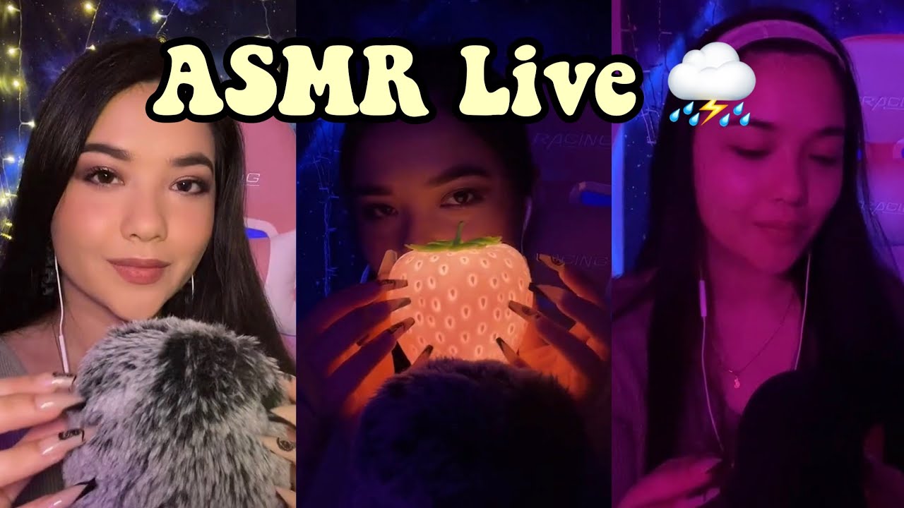 ASMR Light Tapping, My Skincare Routine, Energy Rain ⛈ & More | ASMR Live Replay