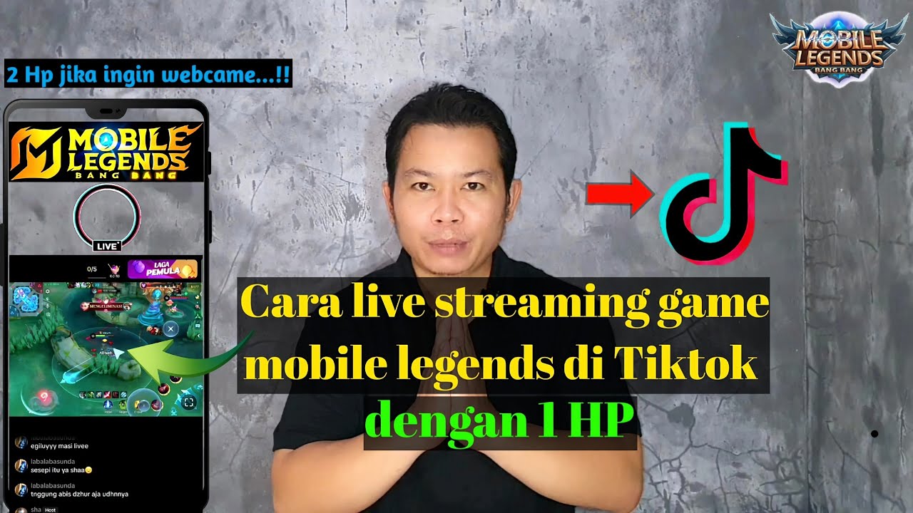 Cara live streaming game mobile legends di Tiktok dengan 1 Hp melalui aplikasi Tiktok Live