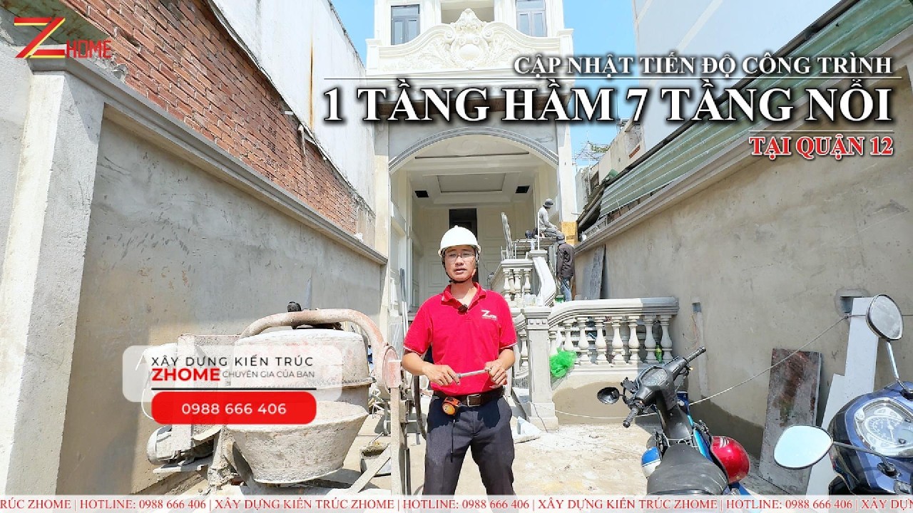 Cập nhật tiến độ công trình 1 tầng hầm 7 tầng nổi Quận 12 #xaynhatrongoi #xaynhatho #nhadep #zhome