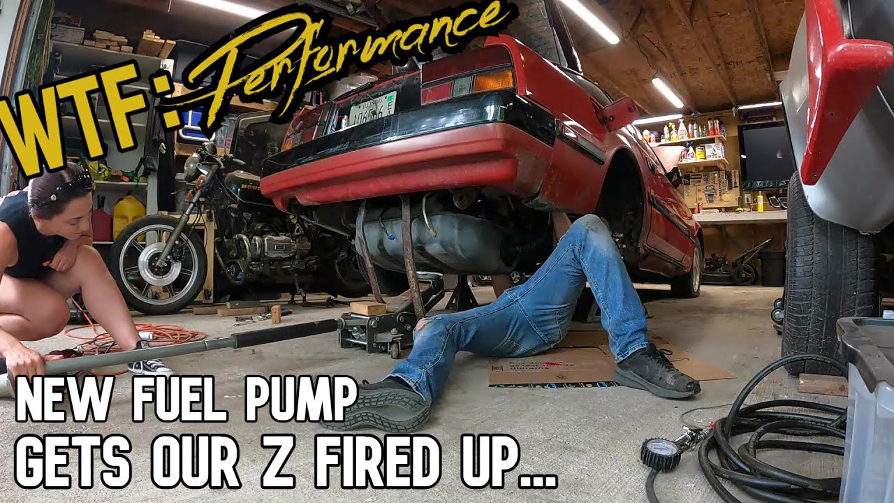 We get the 300ZX running with new hatch struts... I mean a fuel pump.