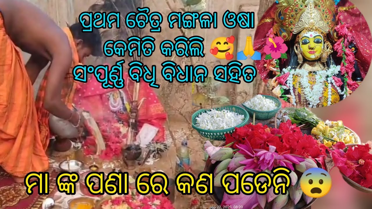 ପ୍ରଥମ ଚୈତ୍ର ମଙ୍ଗଳା ଓଷା କେମିତି କରିଲି 🥰🙏🌺// ସଂପୂର୍ଣ୍ଣ ବିଧି ବିଧାନ//ମା ଙ୍କ ପଣା ରେ କଣ ପଡ଼େନି