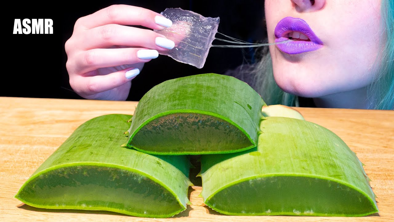 ASMR: SUPER SLIMY CLEAR ALOE VERA | Soft Sticky Sounds 🌵 ~ Relaxing Eating [No Talking|V] 😻
