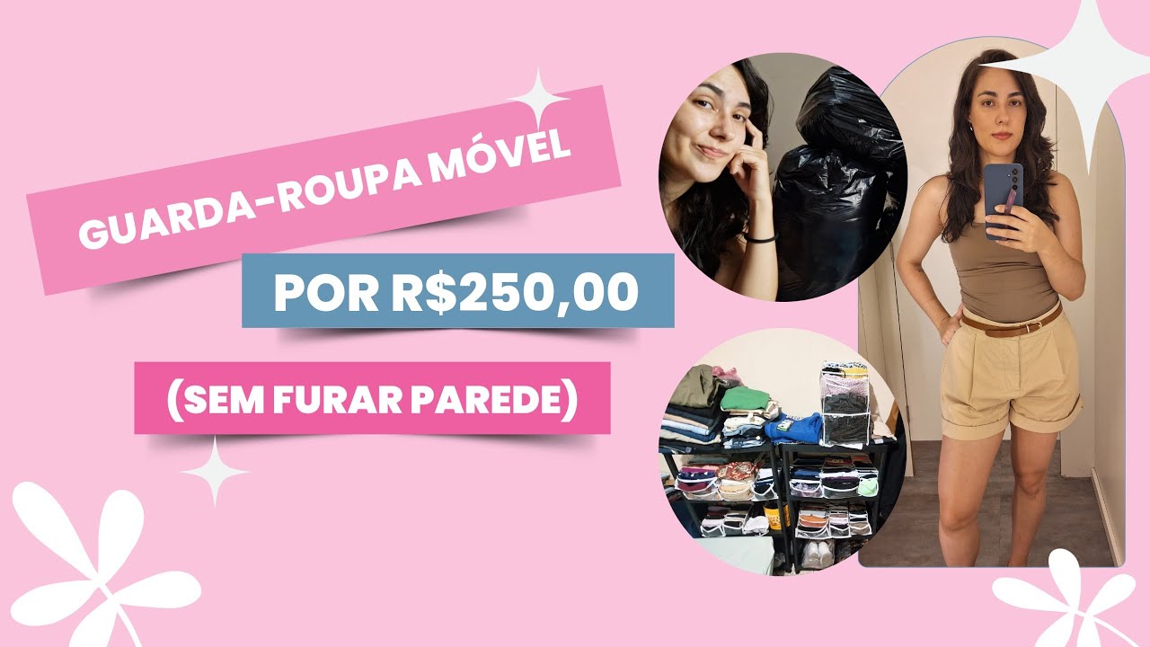 Guarda-roupa móvel por R$250 (sem furar parede)