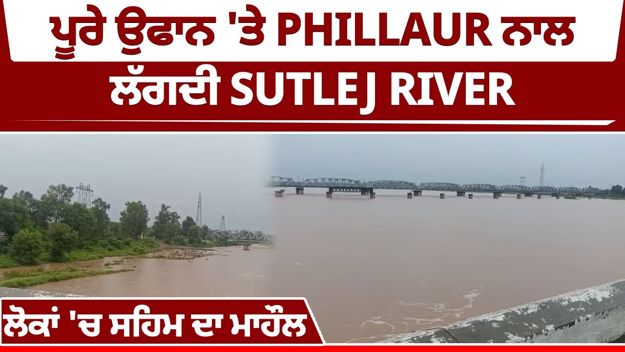 Punjab Flood: ਪੂਰੇ ਉਫਾਨ 'ਤੇ Phillaur ਨਾਲ ਲੱਗਦੀ Sutlej River, ਲੋਕਾਂ 'ਚ ਸਹਿਮ ਦਾ ਮਾਹੌਲ