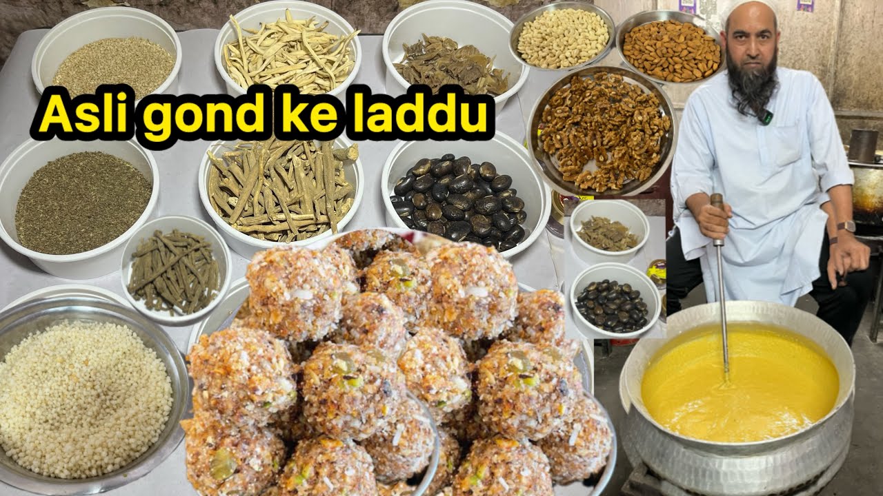 असली गोंद के लड्डू रेसिपी GUDDU BHAI NE 10 JADIBUTI DAL KAR BANAYE SARDI SPECIAL ￼KHAS GOND KE LADU