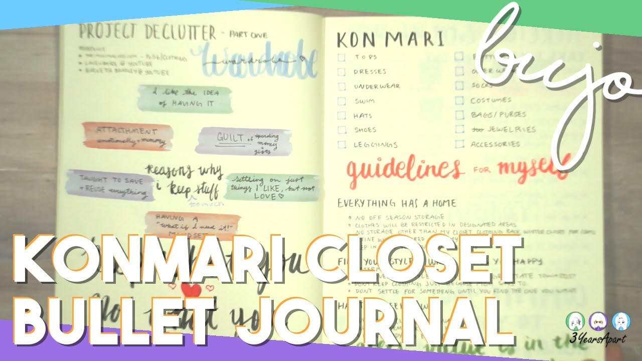 Bullet Journal Collection | KonMari Wardrobe Declutter
