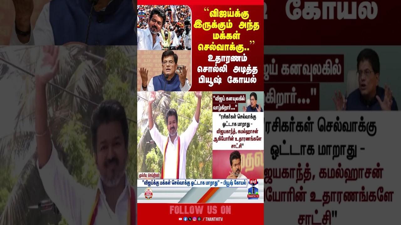 TVK | TVK Vijay | Piyush Goyal | TN Election 2026 | BJP | NDA Alliance