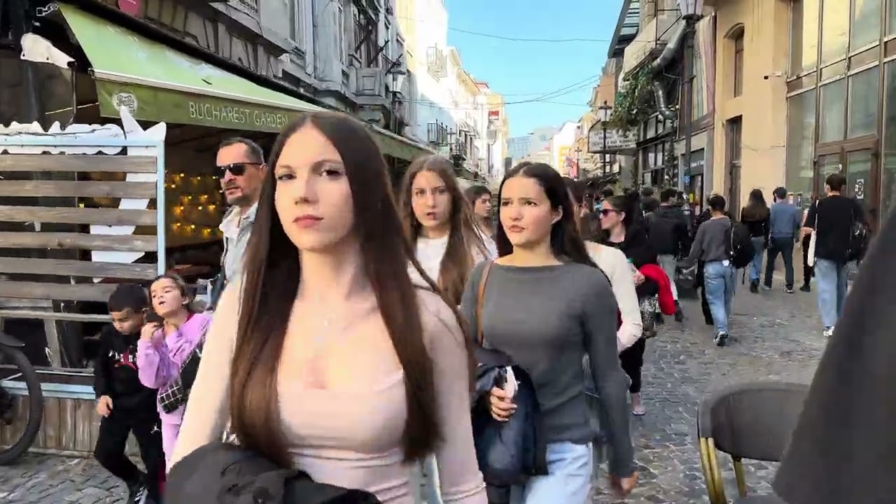 Beautiful 4K POV Street Walk in Bucharest - Romania - Old Town Center