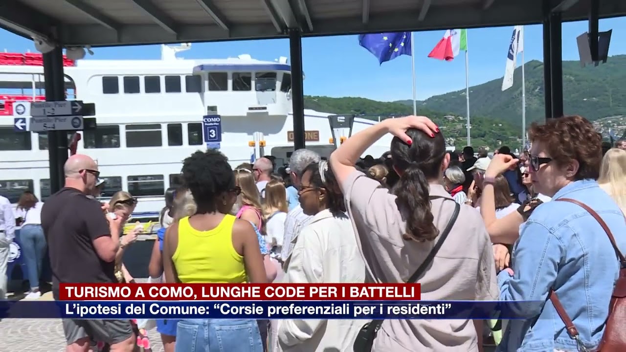 Etg - Turismo a Como, lunghe code per i battelli. Il Comune: “Corsie preferenziali per i residenti”