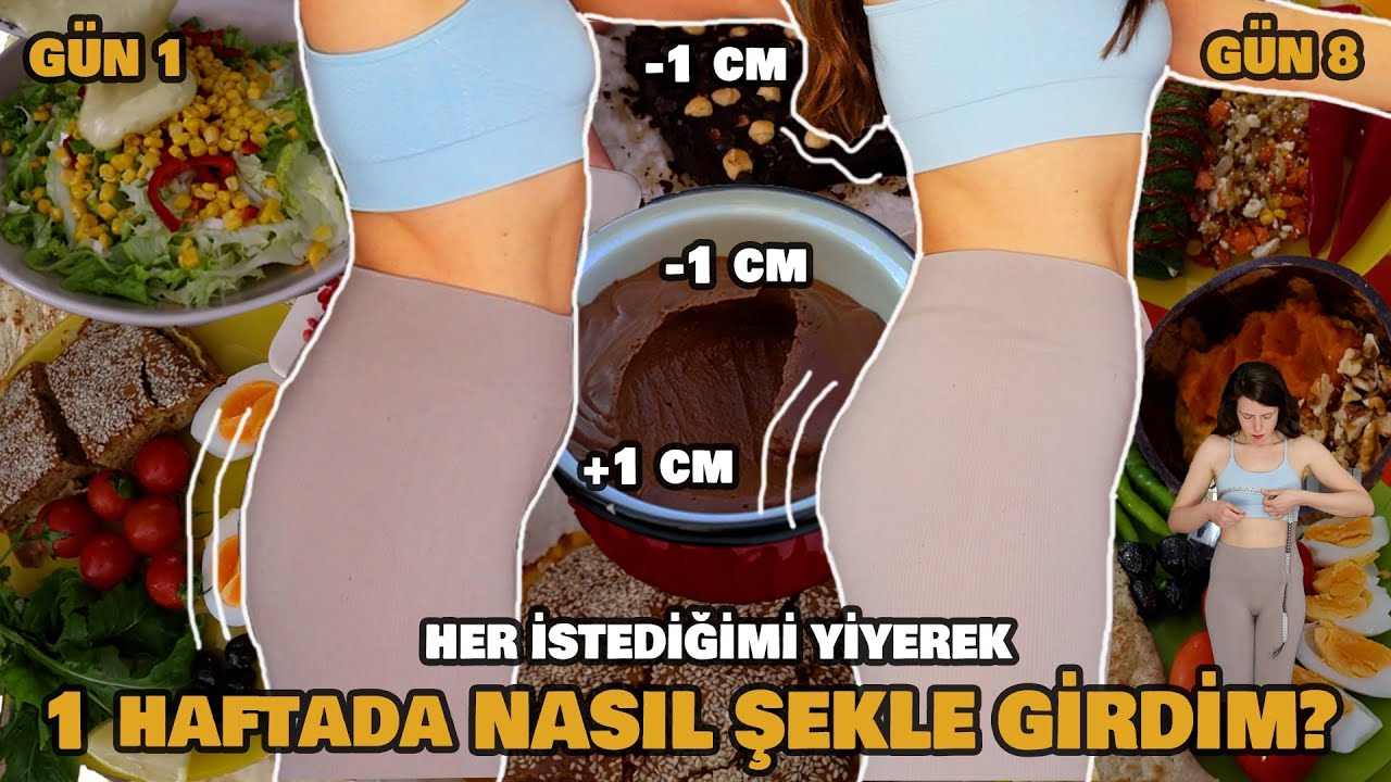 KİLO VERİRKEN BİR HAFTADA NELER YEDİM? + (kalça şekillendiren challenge)