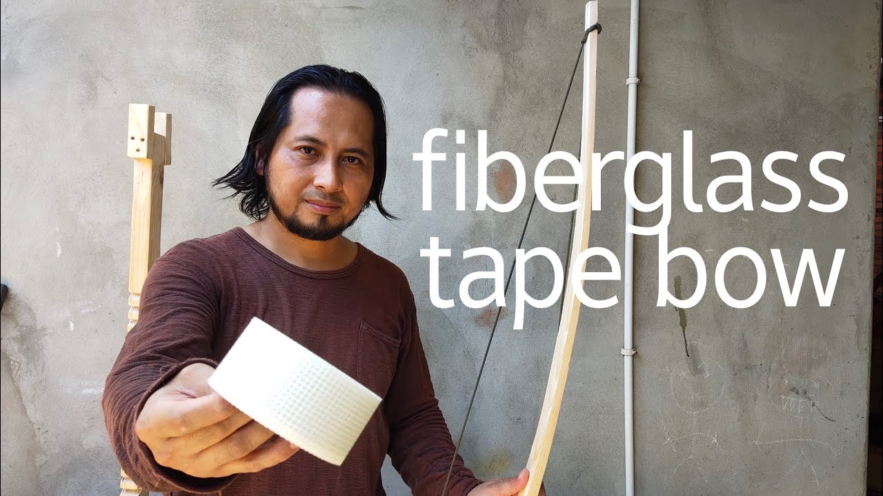 Busur panah dari kayu pine laminasi fiberglass tape part 1