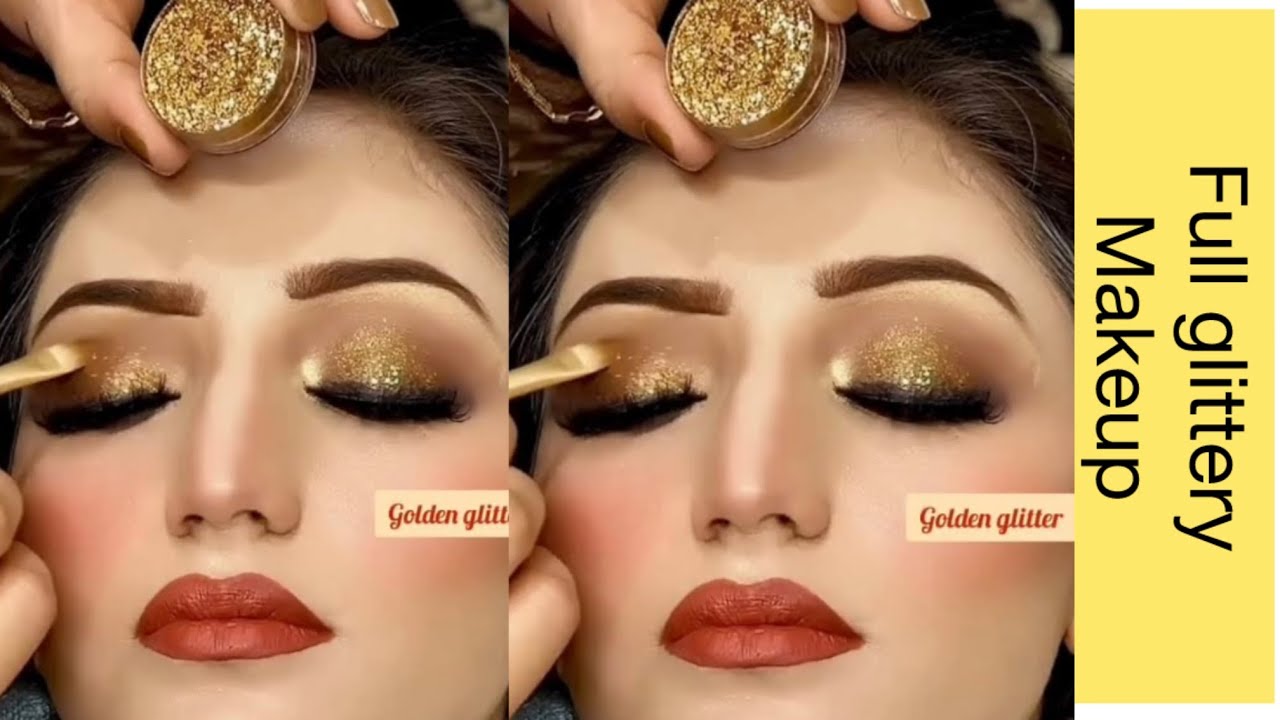 2026 Classy Makeup 💄 / With Glittery Golden Eye Tutorial / Makeup For Beginners / #tutorial #viral #