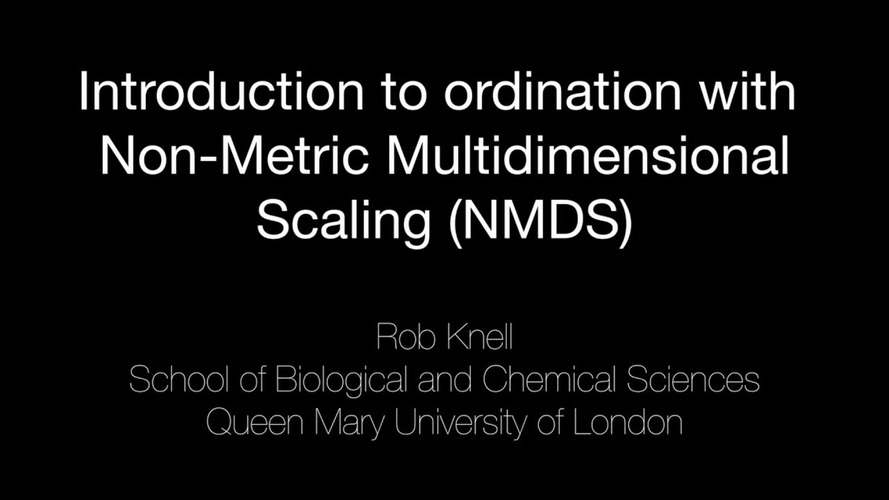 Ordination using NMDS (Non-metric multidimensional scaling)