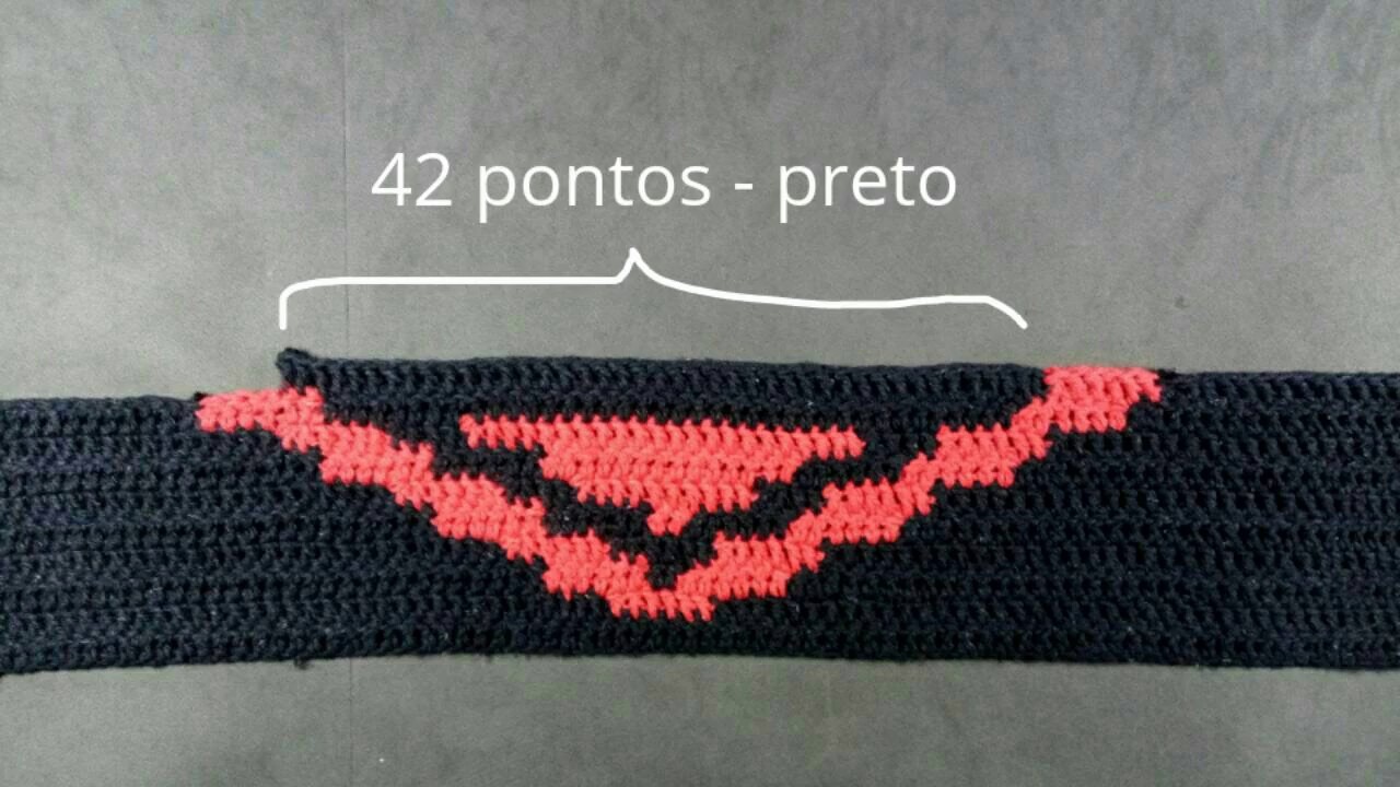 Tapete - Croche - Coração Flamengo - Parte 1